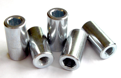 Wheel Nut/ Cylindrical, 8mm Steel 30mm tall x 14mm dia.